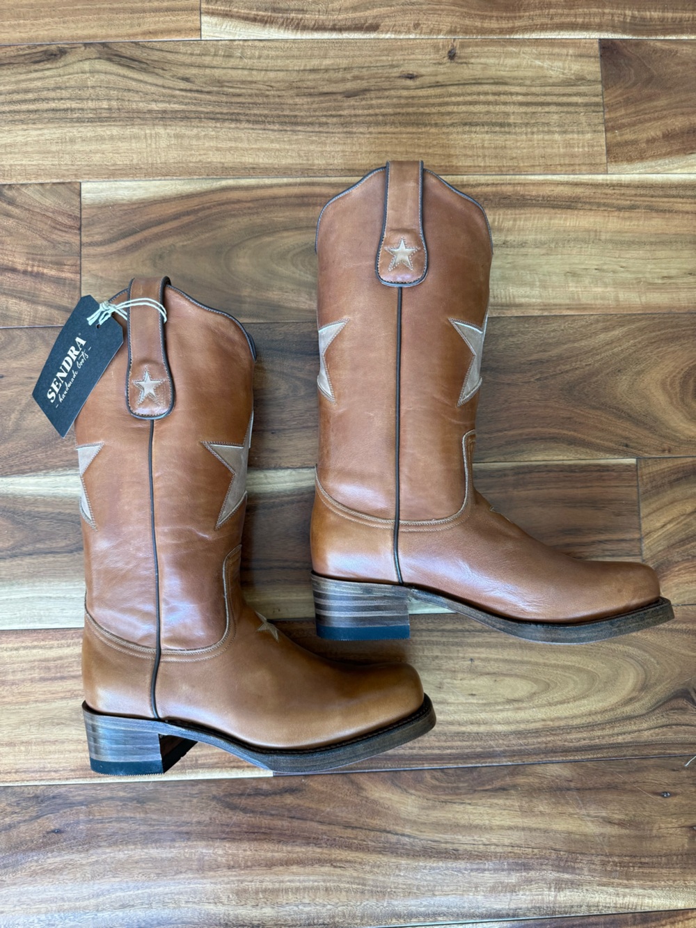 Sendra/Dandelie Cognac Brown Star Inlay Western Boots - Picture 7 of 7